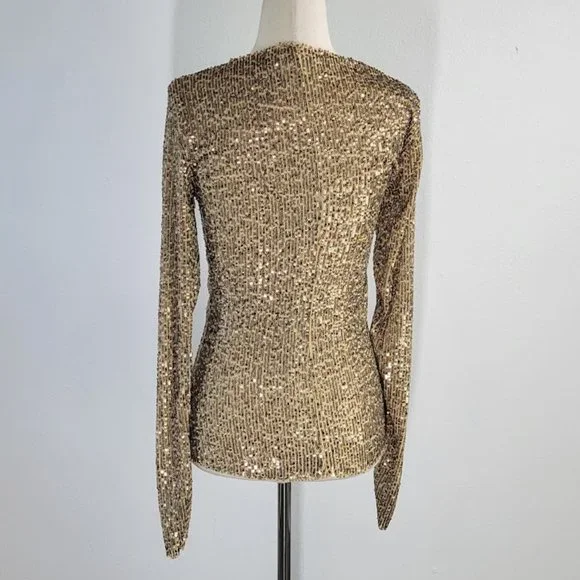 FREE PEOPLE INTIMATELY gold rush long sleeve top Sz XS NEW - Picture 7 of 11